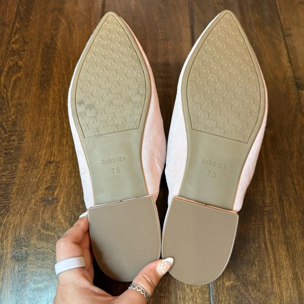 Birdies The Lark in Pink Chiffon Suede Slide Mule Size 7.5 Office Business - Picture 8 of 9